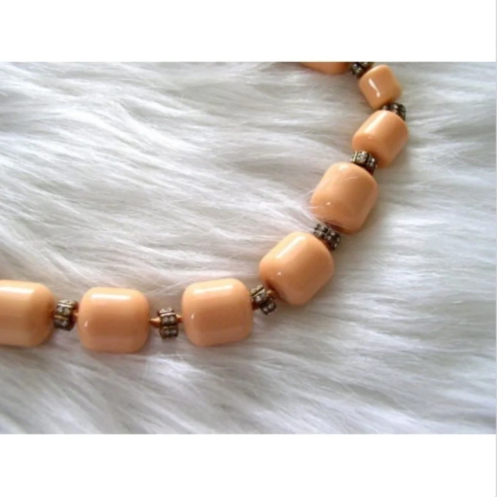 J. Crew Blush Pink Crystal Beaded Necklace